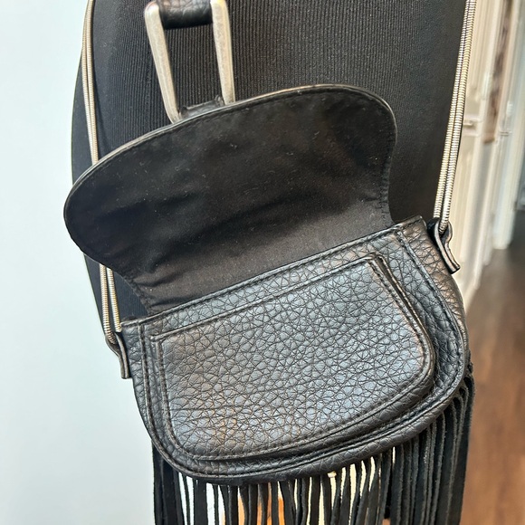 Fringe Dolce Vita DV Leather Black Mini Small Purse - Picture 5 of 12
